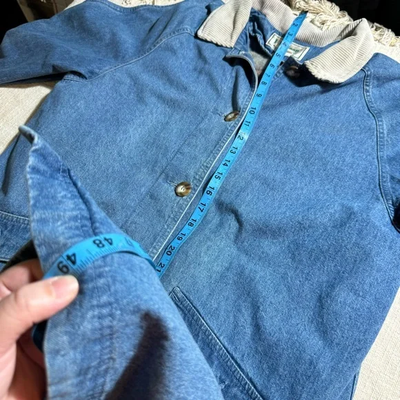 Vintage L.L. Bean Denim Barn Coat with Blanket Lining - Picture 14 of 14